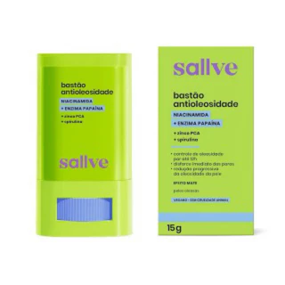 Bastão Antioleosidade Sallve Niacinamida + Enzima Papaína 15g