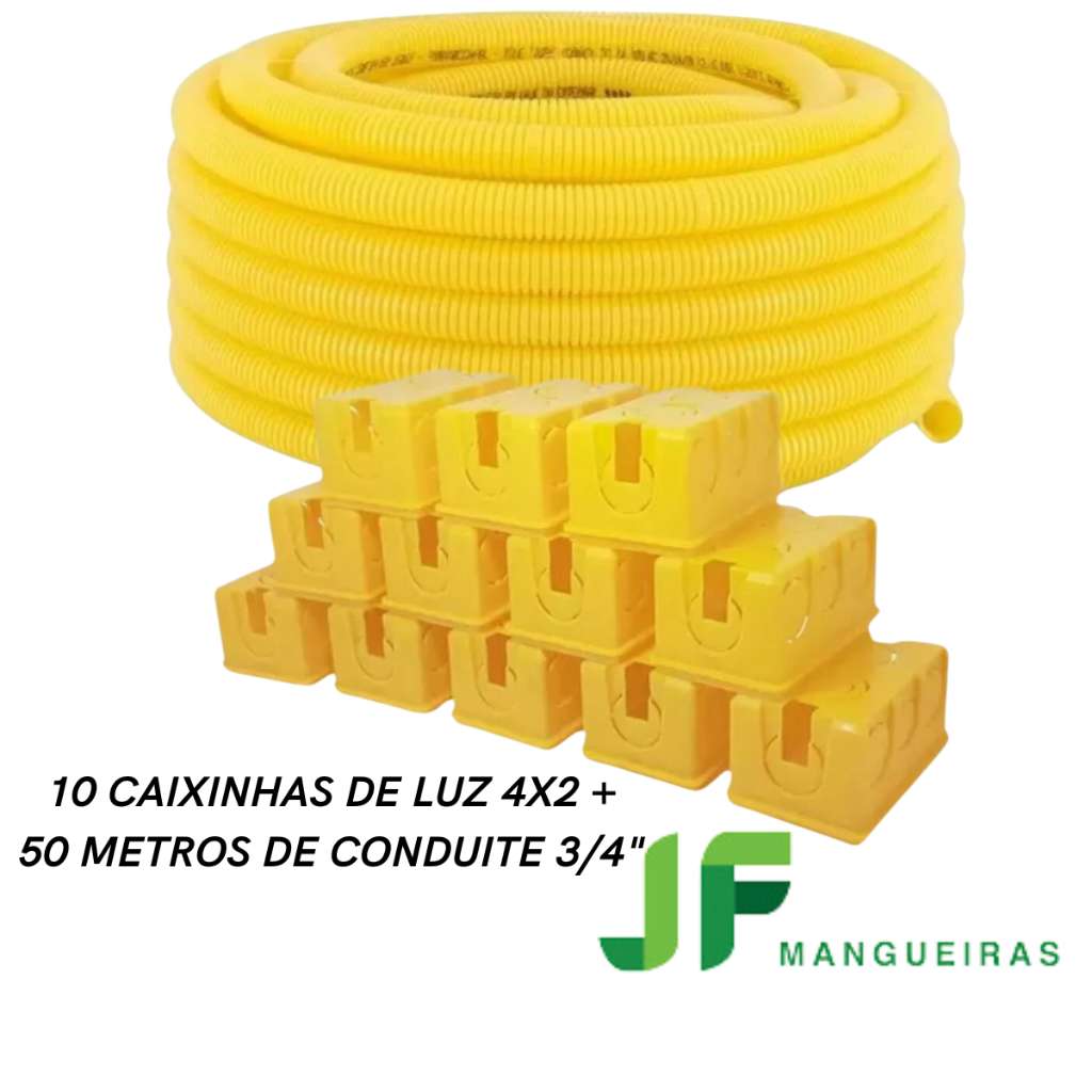 Kit Com 10 Caixinha De Luz 4x2 + 50m Conduíte 3/4 Corrugado | Shopee Brasil