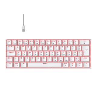 Teclado Mecânico Gamer Hyrax, 60%, Thunder, Switch Huano, Led Vermelho - ABNT2