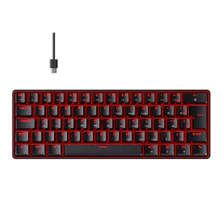 Teclado Mecânico Gamer Hyrax, 60%, Thunder, Switch Huano, Led Vermelho - ABNT2