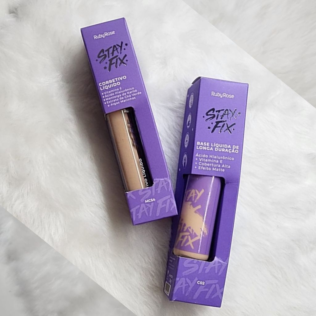 Kit StayFix Base + Corretivo Liquido RubyRose | Shopee Brasil