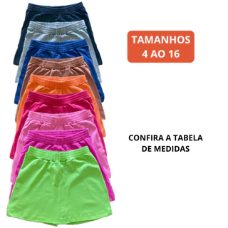 Short Saia infantil menina algodão