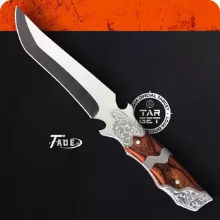 Faca Profissional Em Aço Inox Full Tang Luxo Com Bainha Churrasco Cozinha Pesca Afiada Taue A042
