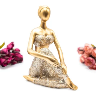 Bailarina Decorativa Enfeite Escultura Menina Elegante Luxo Objeto Decorativo Estatueta Sala Estar Quarto