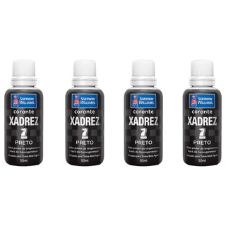 Kit 4un Corante Tinta Líquido Preto 50ml Xadrez Sherwin-Williams