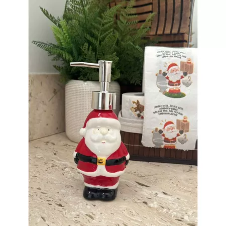 Porta sabonete líquido Papai Noel para banheiro 