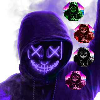 Mascara Led Neon Carnaval Cosplay Fantasia Masculina Cores Halloween Dia Das Bruxas