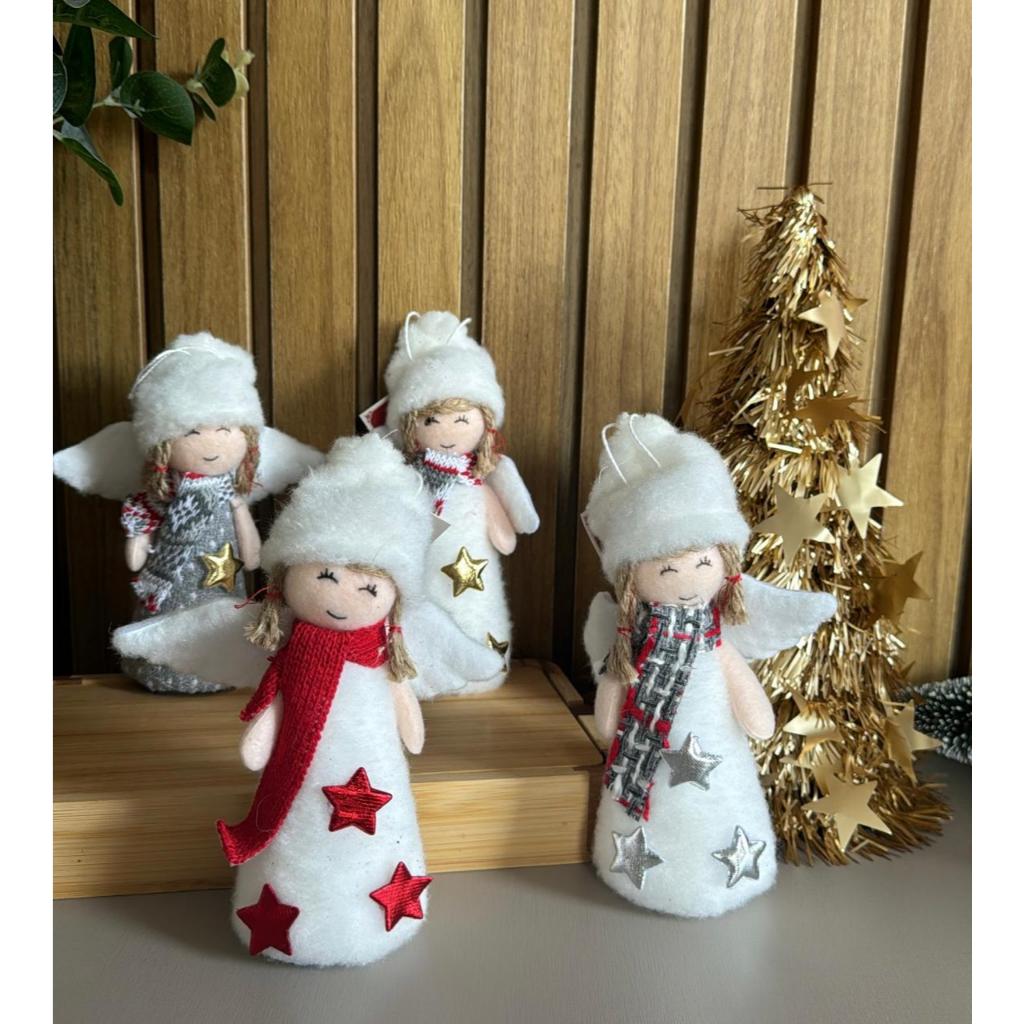 Kit c/4 Anjinhos natalinos NAT0201 15cm decorativo
