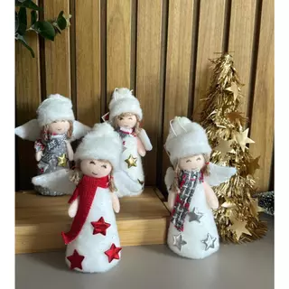 Kit c/4 Anjinhos natalinos NAT0201 15cm decorativo