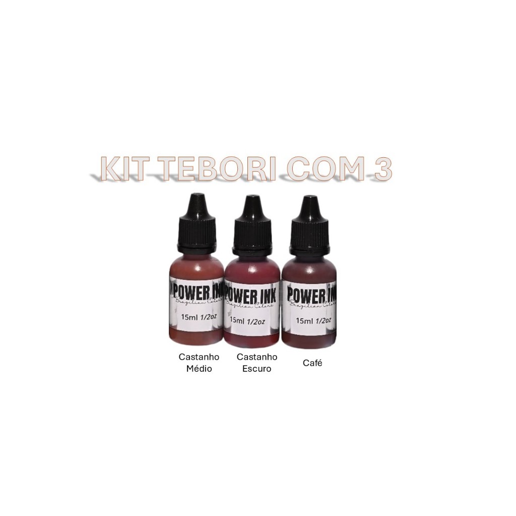 FRASCO TINTA PARA TEBORI E MICROPIGMENTAÇÃO COM 3X15ML | Shopee Brasil