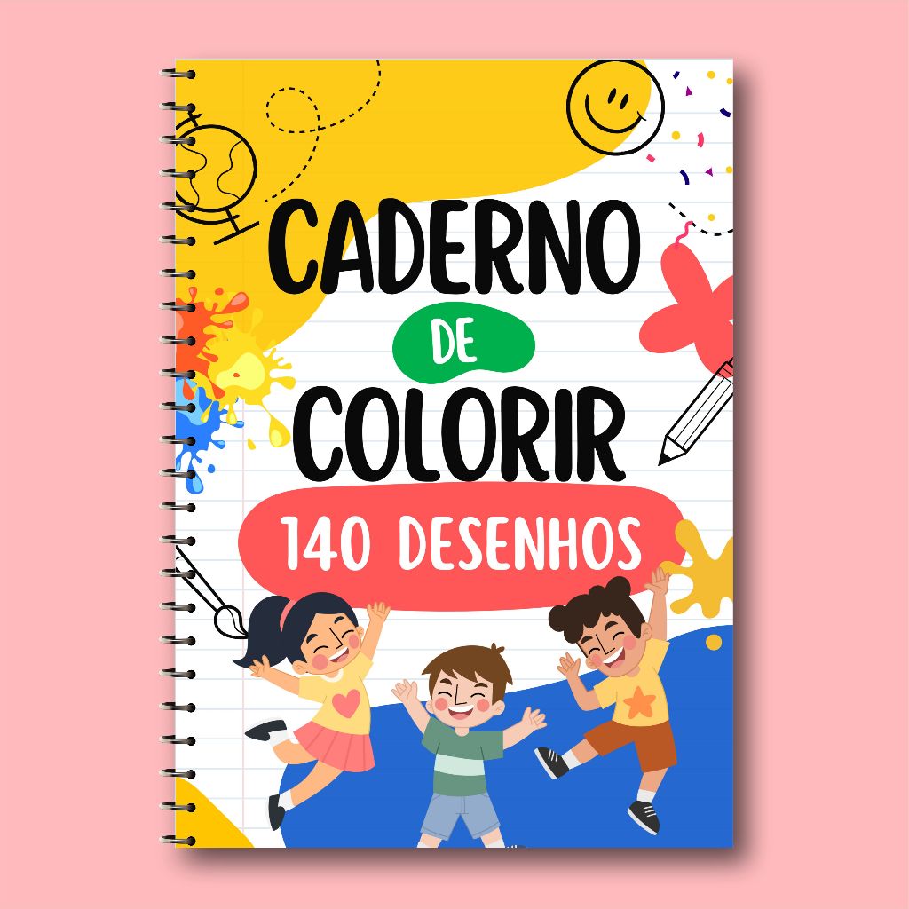 Caderno de colorir infantil com 140 desenhos menino | Shopee Brasil