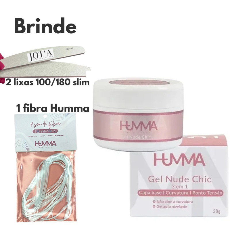 Gel Humma Nude Chic 28gr ( Fibra de Brinde ) | Shopee Brasil