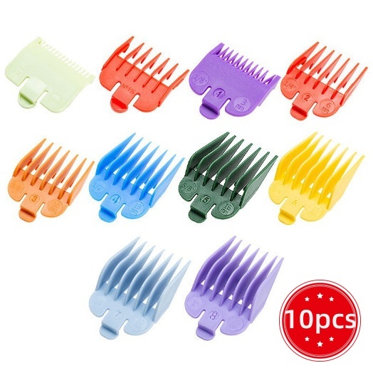 10pçs Pente De Reposição Colorido Para Cortar Cabelo 1,5-22mm