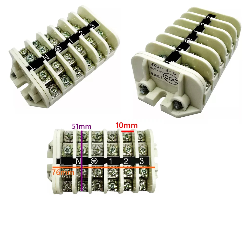 1x Conector Borne Terminal JXD3-6-C Ligação Condensadora Ar 24000 Btus PH24000QFM4 PH24000FM4