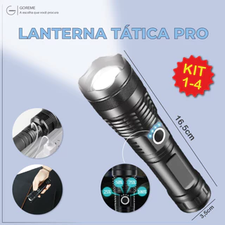 Super Lanterna Titanium Led Tática Militar Recarregável USB Ultra Potente a Prova Dágua