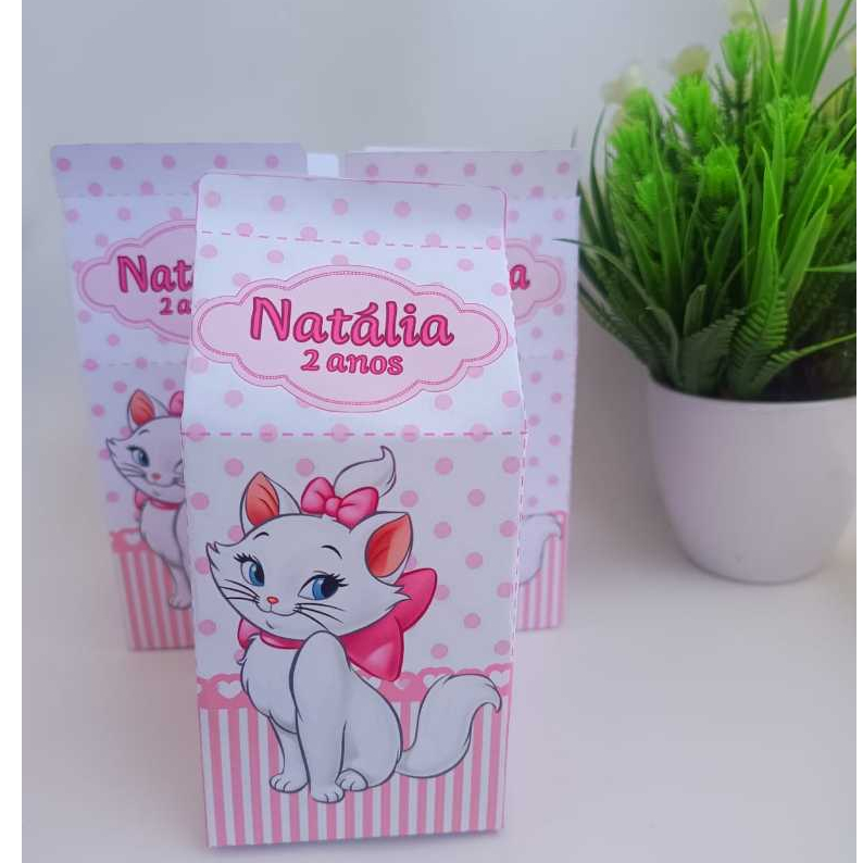 30 Caixa Milk Gatinha Marie - Lembrancinha Caixinhas Personalizada