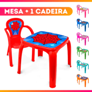 Kit Mesinha Mesa Infantil Cadeiras Cadeira Escolar Estudo Didático Brinquedo