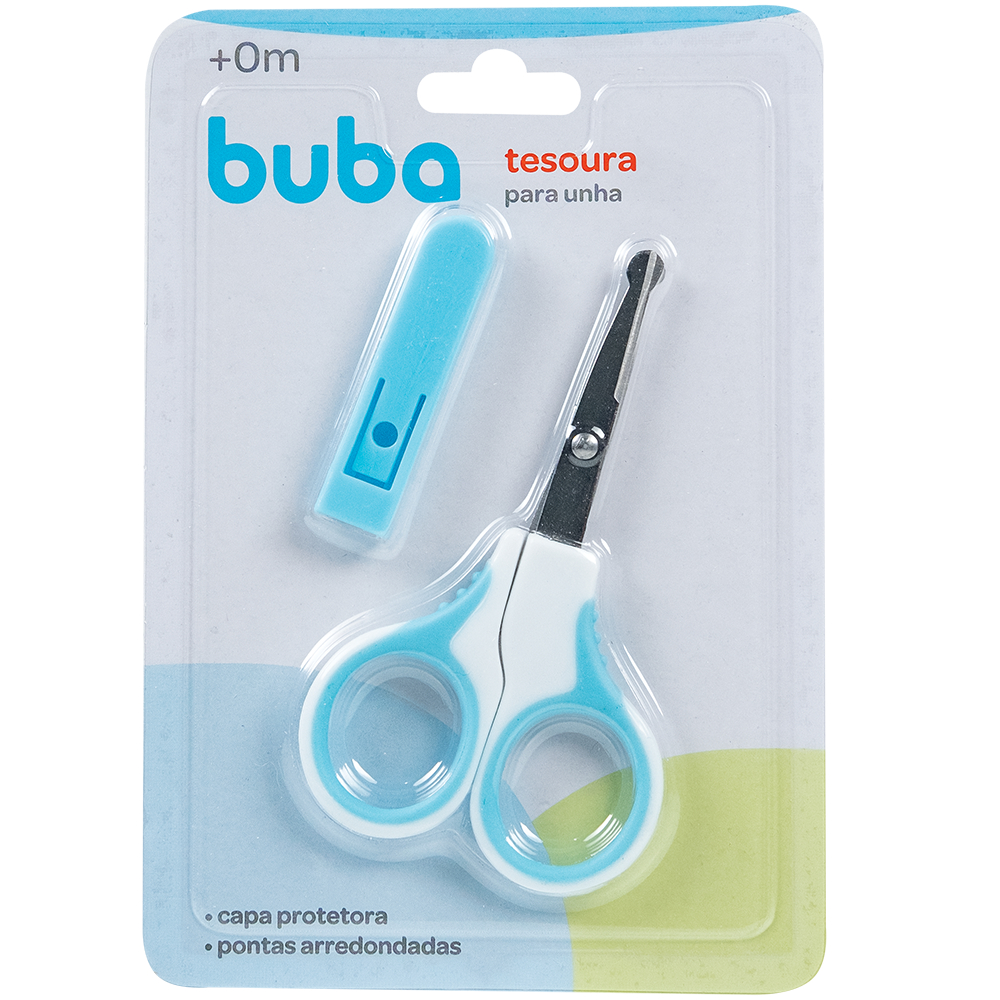 Tesoura Tesourinha Pontas Arredondadas Bebê Criança Azul - BUBA ...