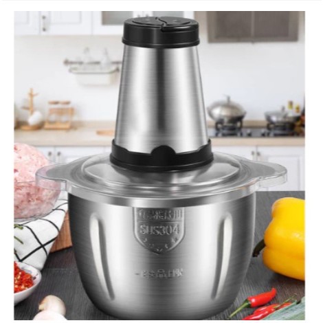 Triturador Processador Elétrico De Alimentos De Aço Inoxidável Multi Função 2 Velocidades 2L ou 3L