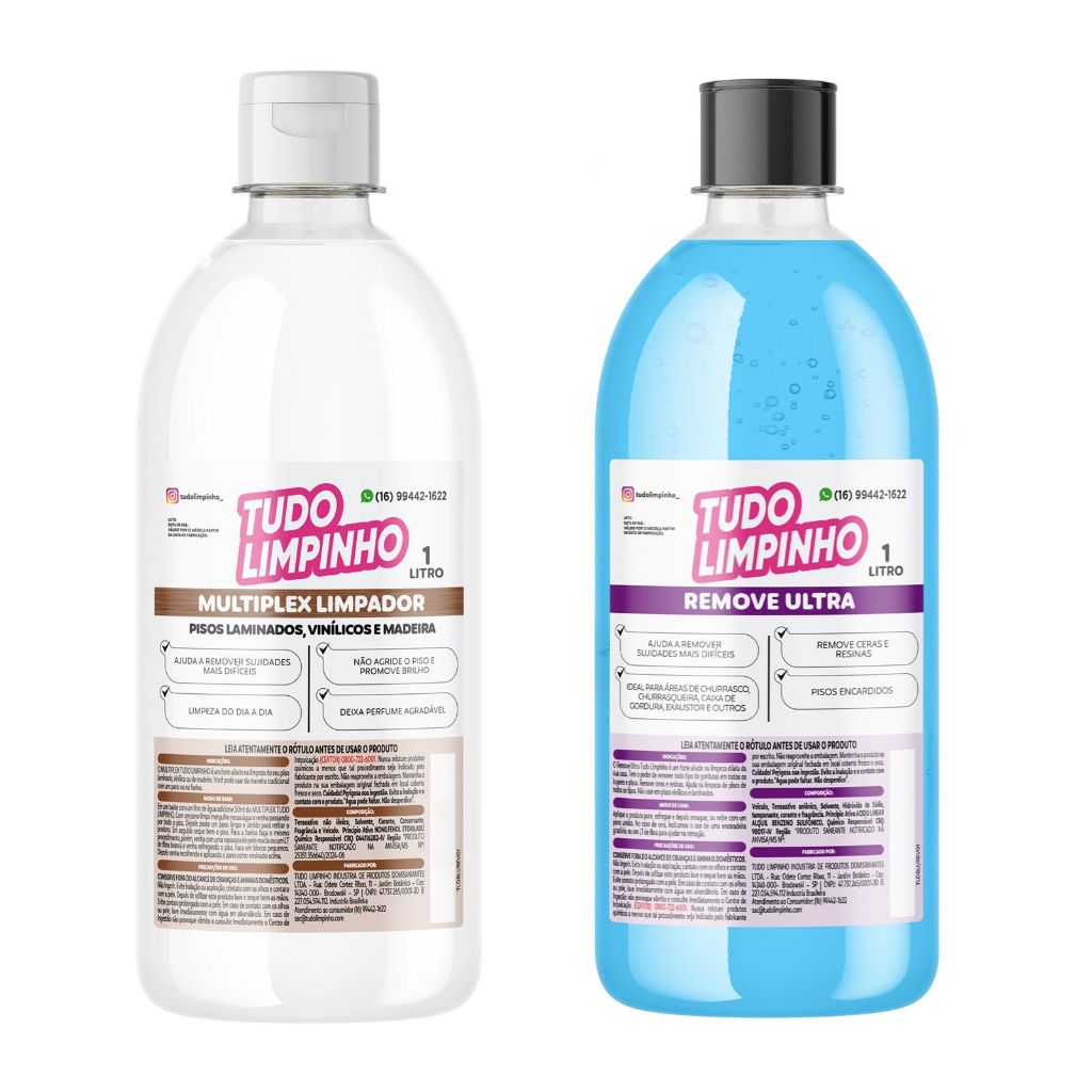 KIT LIMPEZA PARA PISOS LAMINADO REMOVE ULTRA E MULTIPLEX | Shopee Brasil