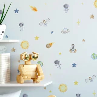 Kit Adesivos de Parede Astronautas Baby Aquarela