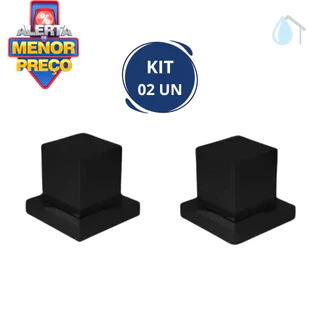 Kit 2 Acabamento Quadrado Preto Luxo Deca para Chuveiro Registro 1/2 3/4 Pressão ou Gaveta Black