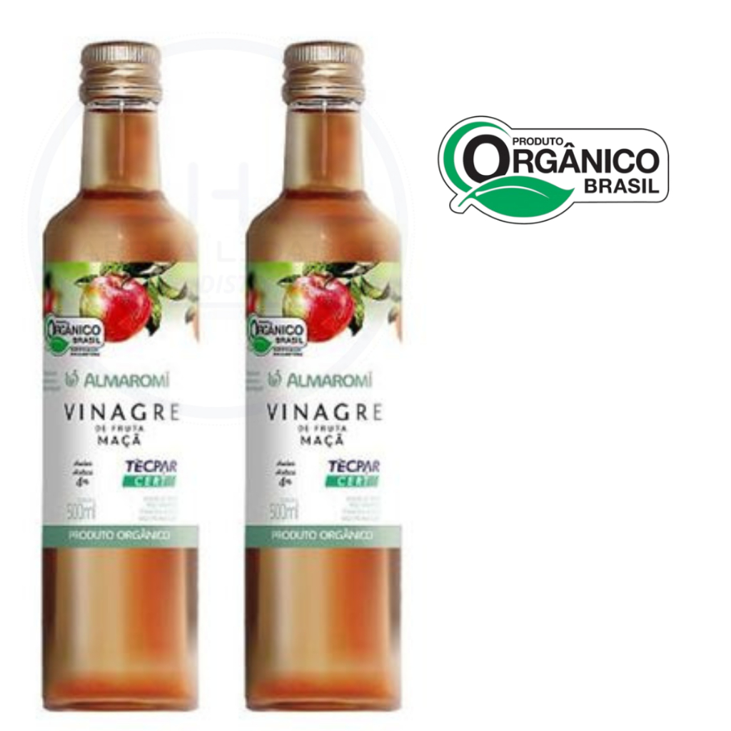 Kit 2 Vinagre de Maçã Orgânico VIDRO 500ml cada - Almaromi | Shopee Brasil