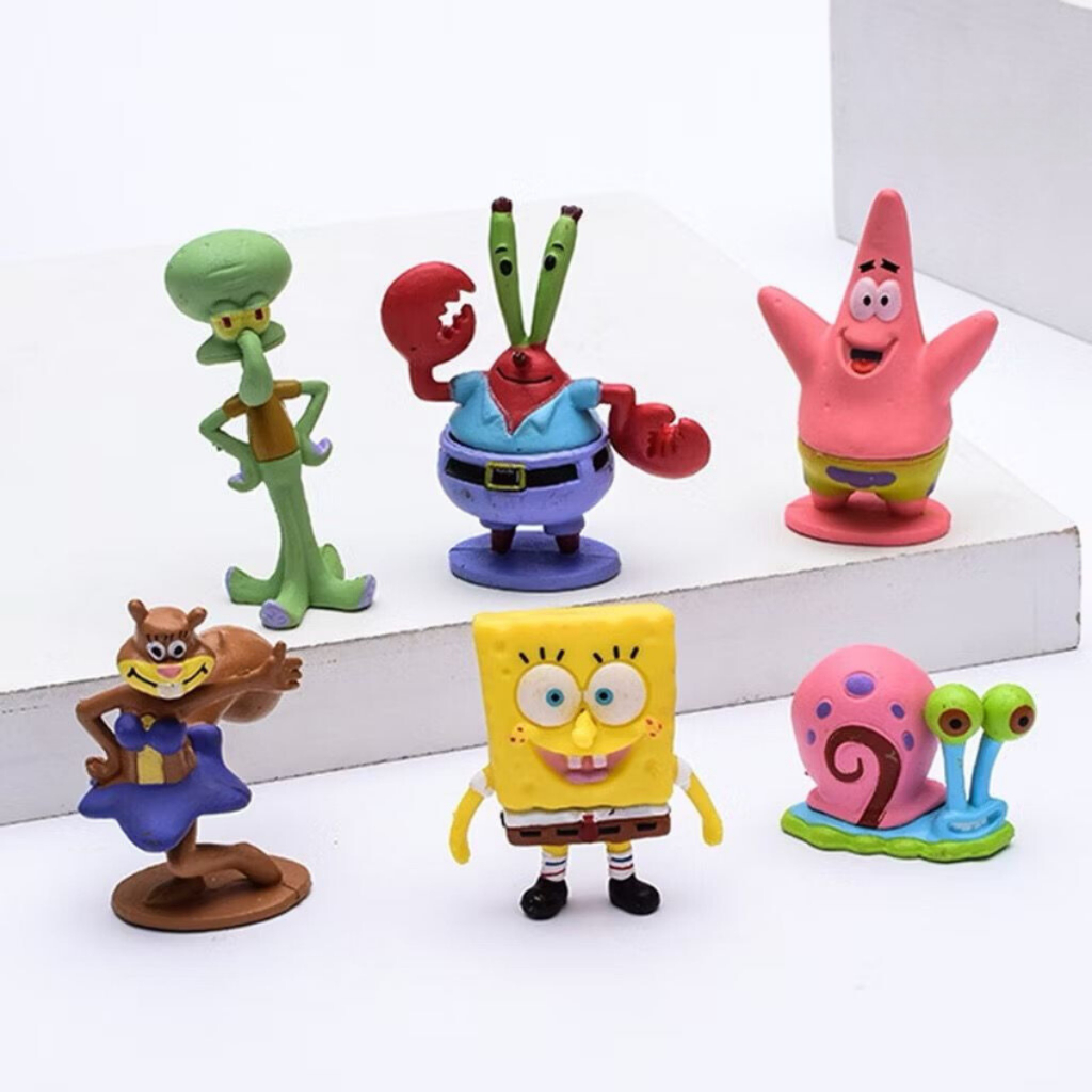 Kit com 6 Bonecos Bob Esponja Coleção Figuras Disney em PVC - Brinquedo ...