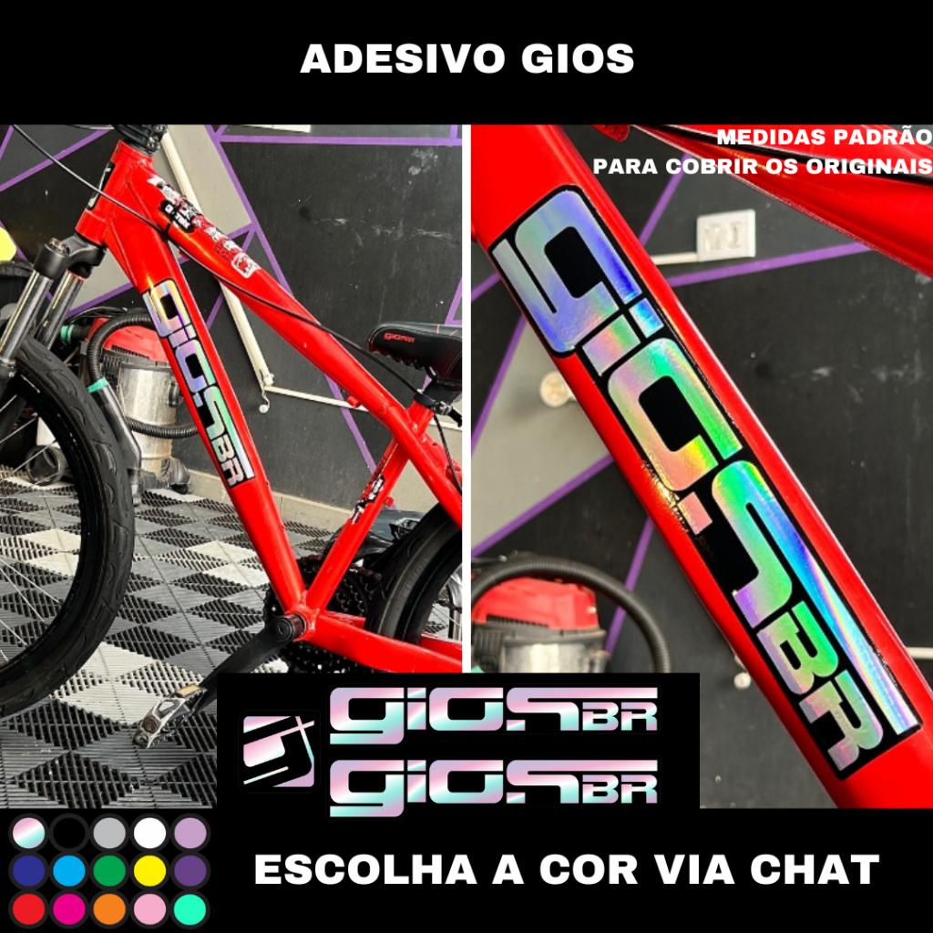 ADESIVO GIOS BIKE HOLOGRAFICO CAMALEAO BICICLETA QUADRO GIOSBR GIOS BR ...