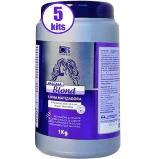 KIT 5 Máscara Matizadora Blond Cbb Cosméticos Loiros Platinados