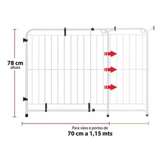 Portão Grade Proteção Expansivo Grande Para Criança/ Cachorro/Pet De 70 A 115 Cm em Oferta na Shopee
