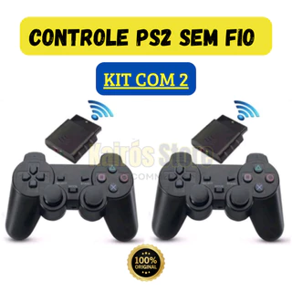Kit 2 Controle sem fio para PS2, joystick analógico sem fio para Playstation 2