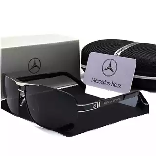 Óculos de Sol Masculino Retangular Polarizado Mercedes Benz Proteção Solar G722