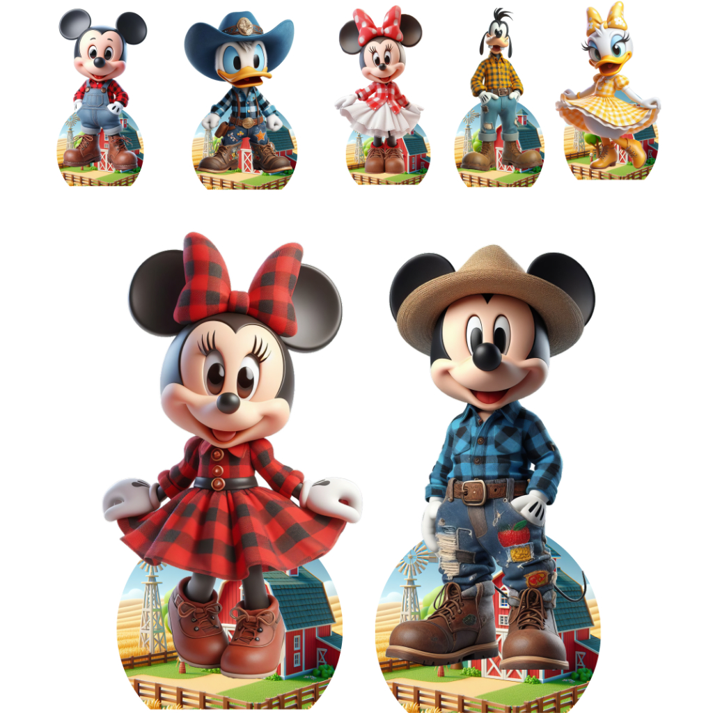 KIT DISPLAYS MICKEY E MINNIE FAZENDEIROS - FESTA E DECORAÇÃO