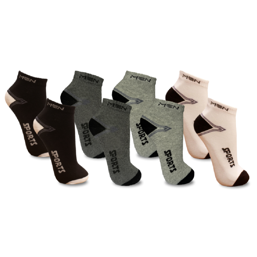 Meia Masculina de Algodão Cano Curto - Kit 12 Pares - MEN - Cores Sortidas