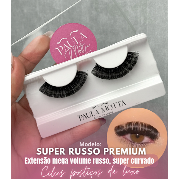 Cílios Postiços Artesanal | Super Russo Premium | Curvatura D | Efeito ...