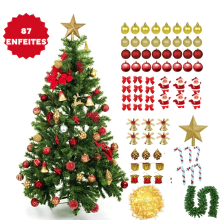 Arvore De Natal Decorada 150cm Completa Enfeites Natalino Premium + Pisca