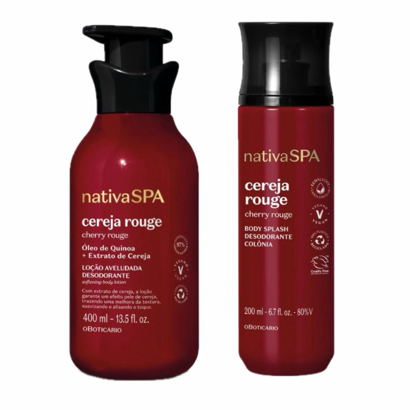 Kit Nativa Spa Cereja Rouge: Loção Corporal 400ml + Body Splash