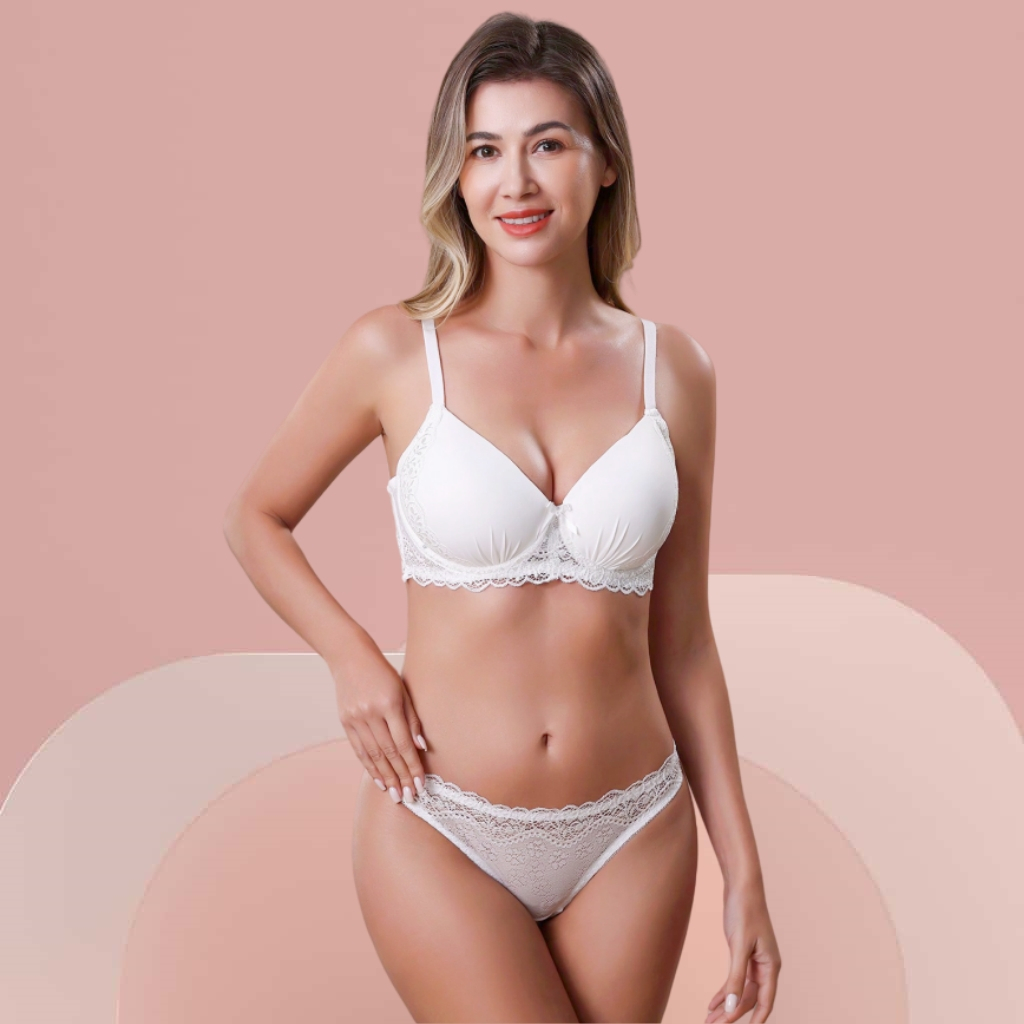 Z&D Lingerie Conjunto Com Aro Bojo e Renda Calcinha Fio Dental