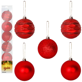 Kit 10 Bolas Enfeite De Árvore De Natal 5cm/6cm/7cm/8cm Bolinhas Mista Lisa Fosca Glitter Para Decoração Natalina
