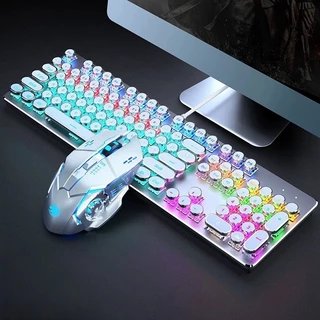 KIT Teclado 100% mecânico Punk Esports + mouse para jogos Um item obrigatório para os jogadores -V2