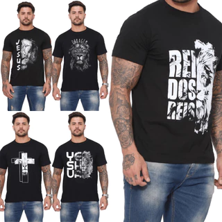 Kit 2 Camisetas Camisas Unissex Leão Yeshua Judá Igreja - Masculino Femino