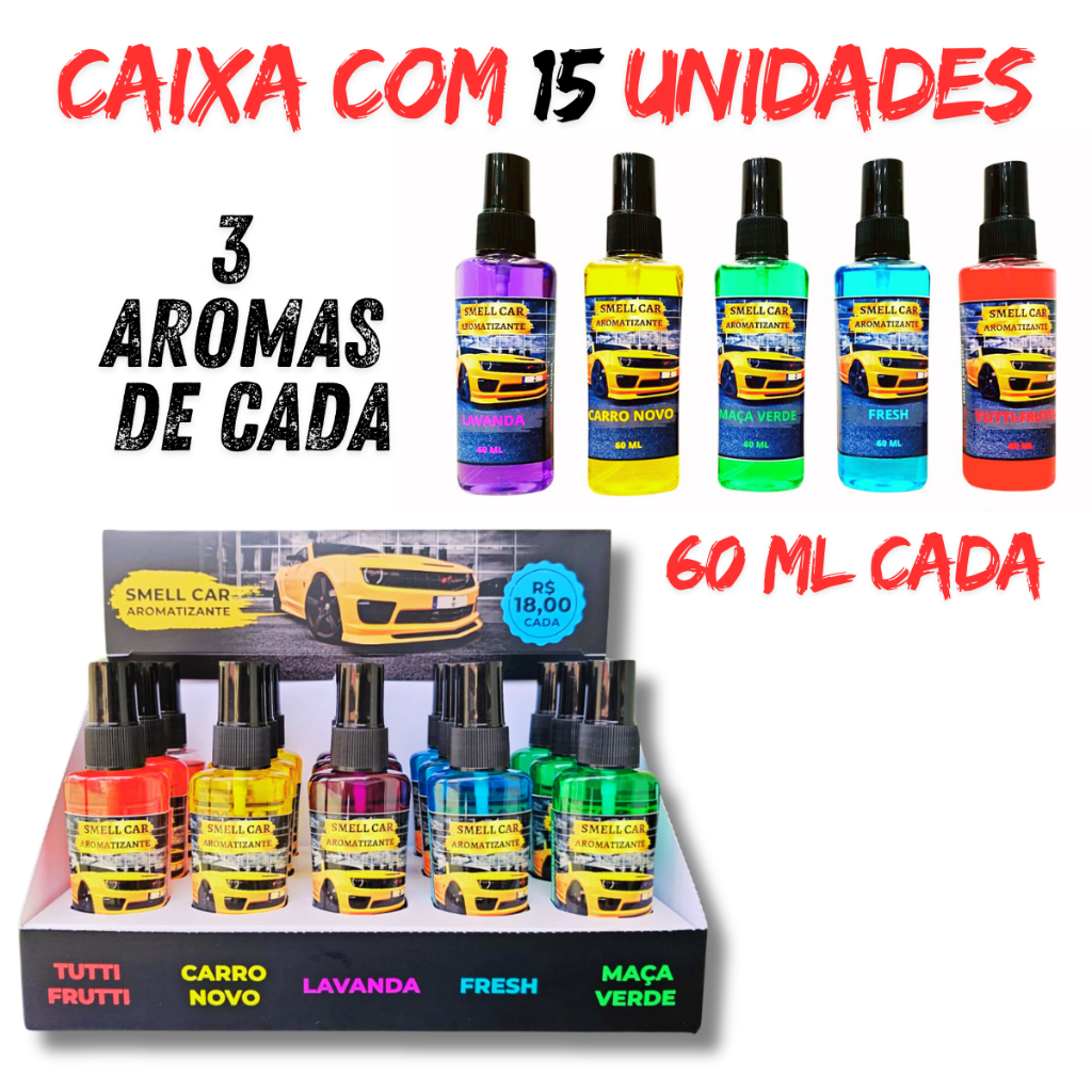aromatizantes pra carro casa e ambientes caixa com 15 unidades de 60ml ...