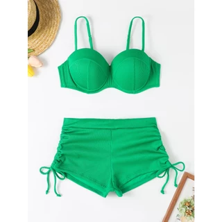 RWX Conjunto Biquíni c/ Shorts Feminino Para o Verão - Cor Lisa Moda Biquíni Conjunto De Duas Peças Verão 2024 XX104 em Oferta na Shopee