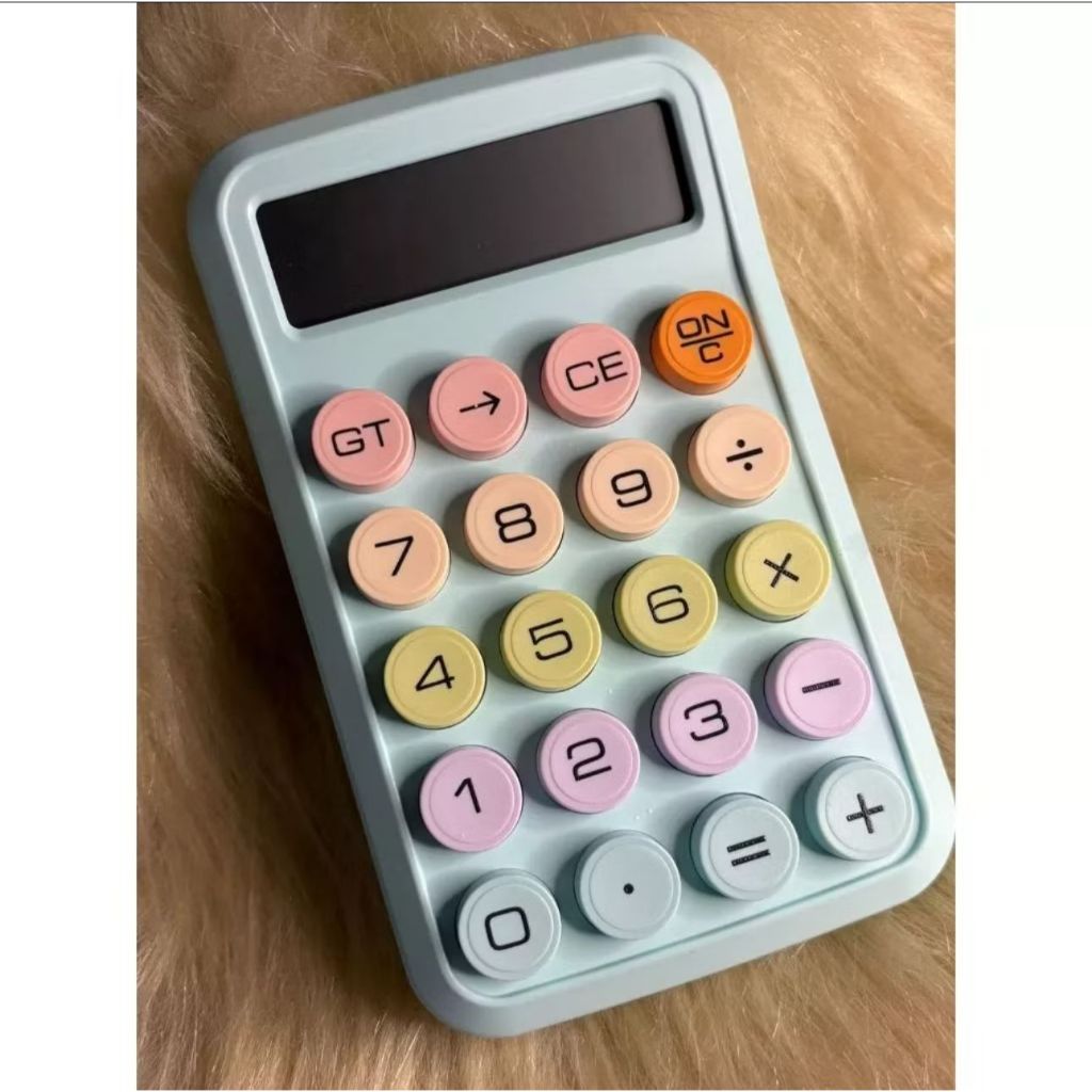Calculadora de Mesa Colorida Botões Grandes Mecânica Tela LCD 10
