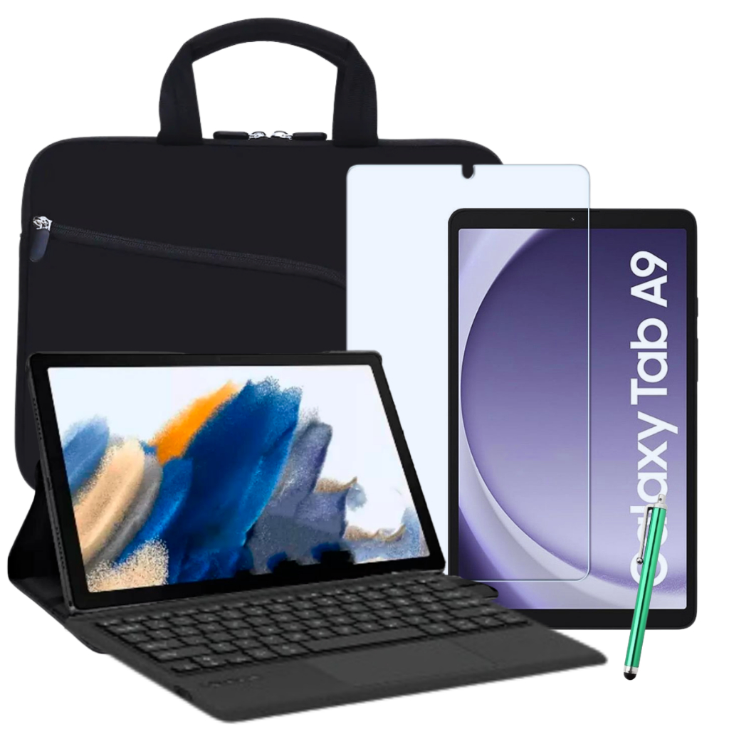 kit para tablet Samsung a9 plus 11 polegadas capa com teclado bluetooth ...