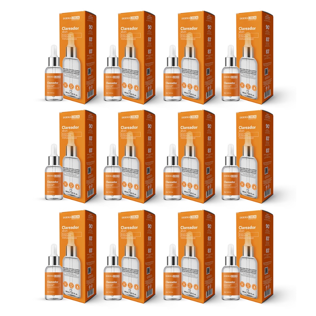 Box Caixa Fechada Kit 12un Dermachem Sérum Facial Clareador - 30ml