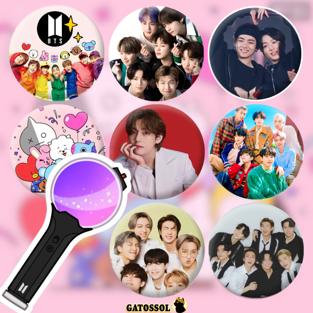BTS Bottons e Chaveiros- K-POP 4,5 cm - Bottom/botton - Boton Broche ...