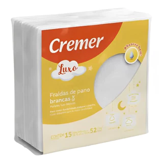 Fralda Luxo Branca Pacote 15 Unid - Cremer em Oferta na Shopee