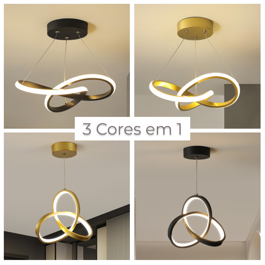 Luminária De Teto Pendente Led Moderna Lustre para Corredor Sala Quarto Cozinha